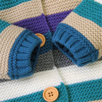 Baby Cute Ear Knitted Striped Hooded Sweaters - PrettyKid