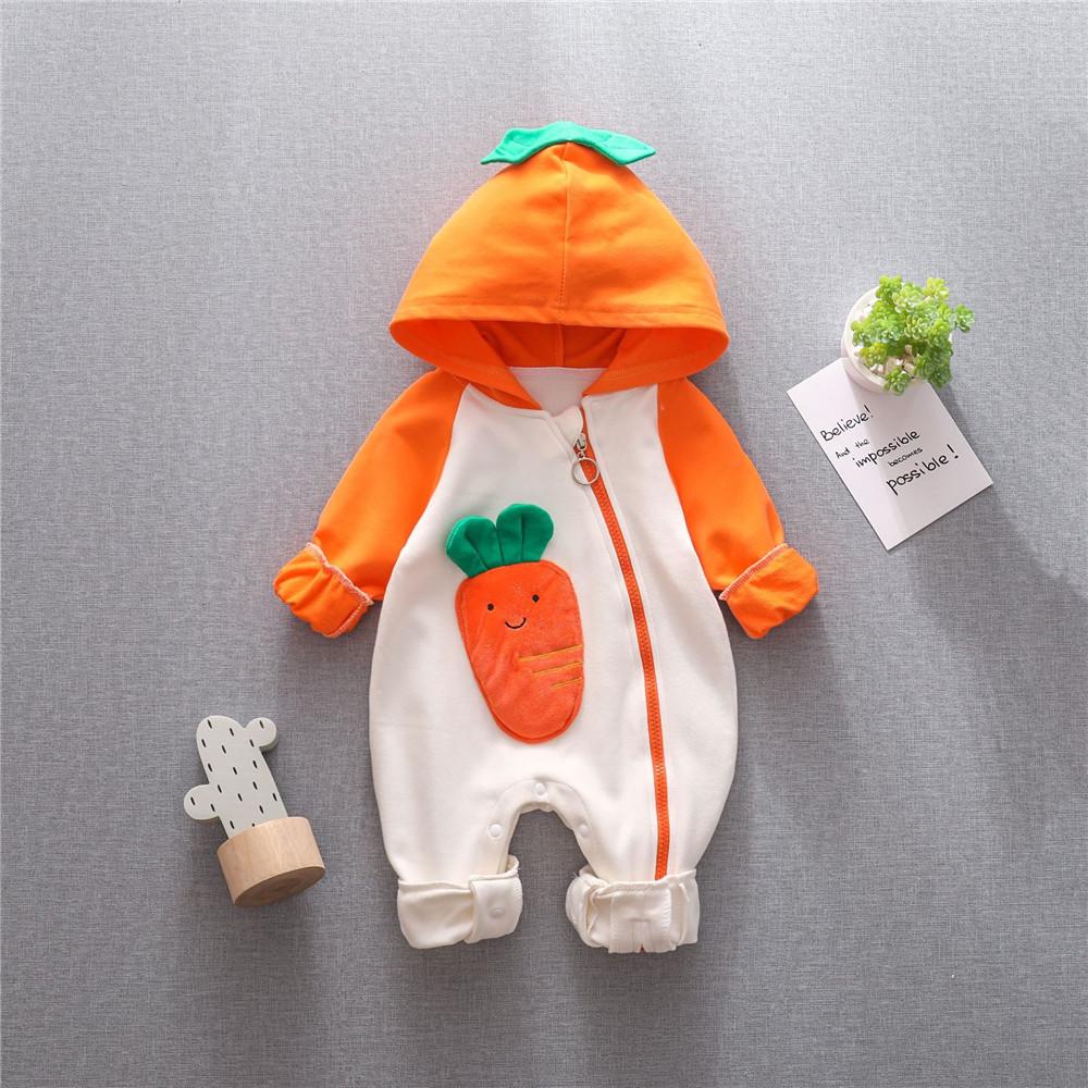 Baby Cute Hooded Long Sleeve Rompers - PrettyKid