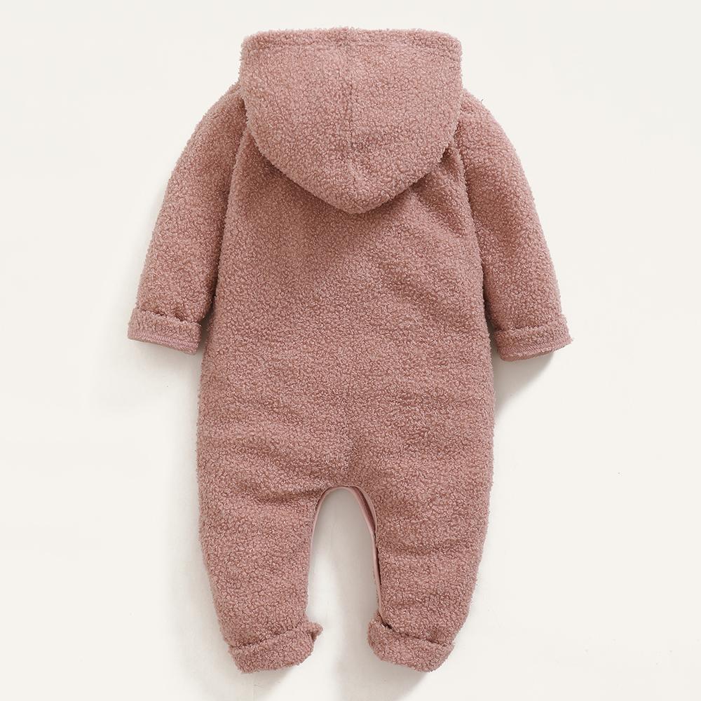 Baby Unisex Cute Hooded Long Sleeve Warm Romper Baby Boutique Clothes Wholesale - PrettyKid