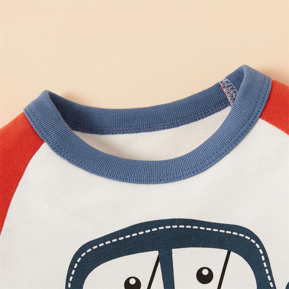 Boys Cute Long Sleeve Car Printed T Shirts - PrettyKid