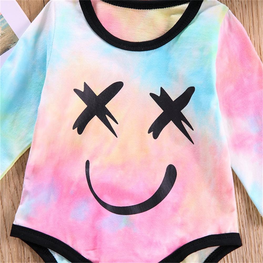 Baby Girls Cute Tie Dye Long Sleeve Romper Baby Wholesale Clothing - PrettyKid