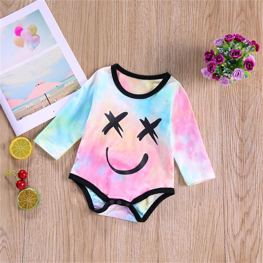 Baby Girls Cute Tie Dye Long Sleeve Romper Baby Wholesale Clothing - PrettyKid