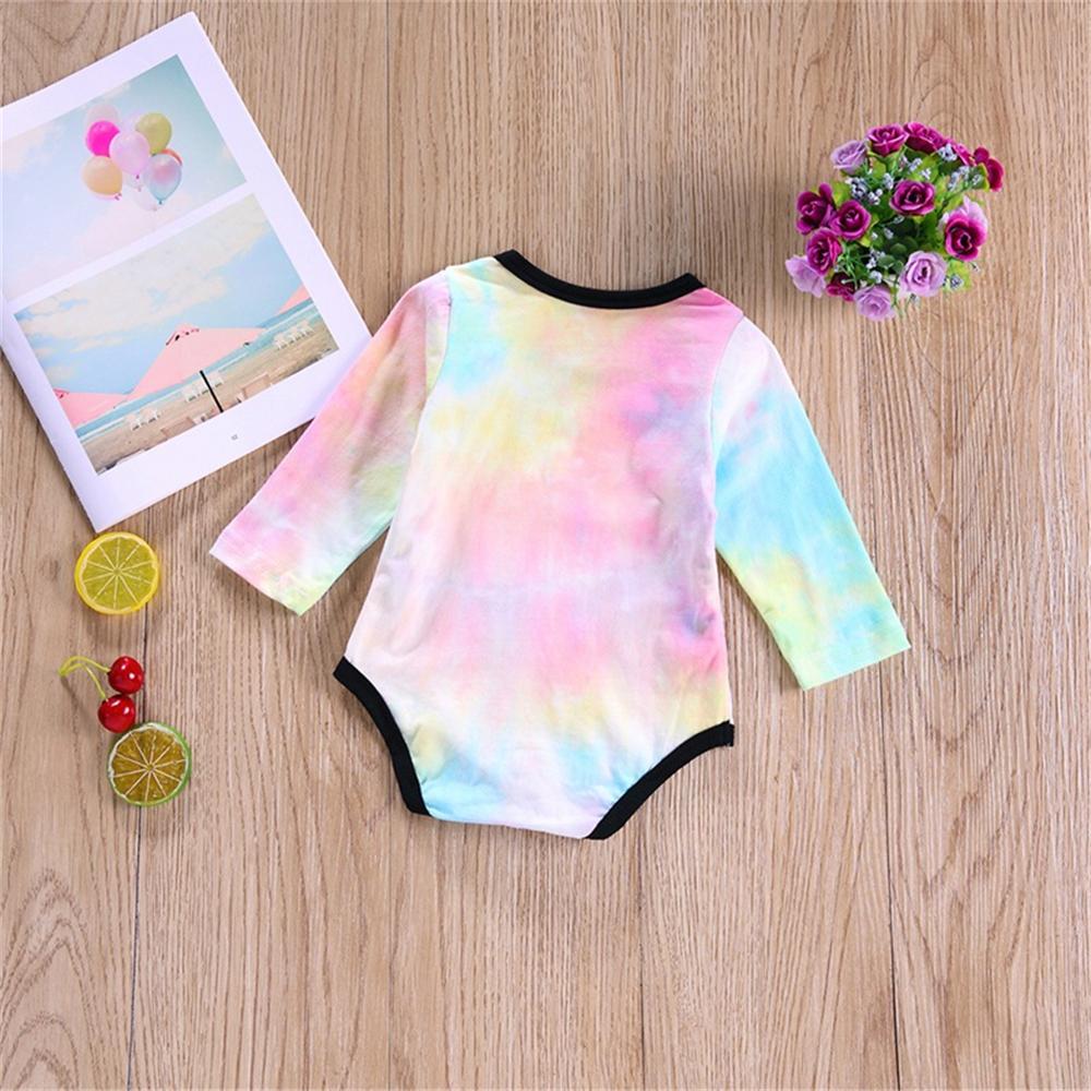Baby Girls Cute Tie Dye Long Sleeve Romper Baby Wholesale Clothing - PrettyKid