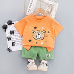 Baby Boy Bear Print T-Shirt And Shorts Baby Boy Shorts Set - PrettyKid