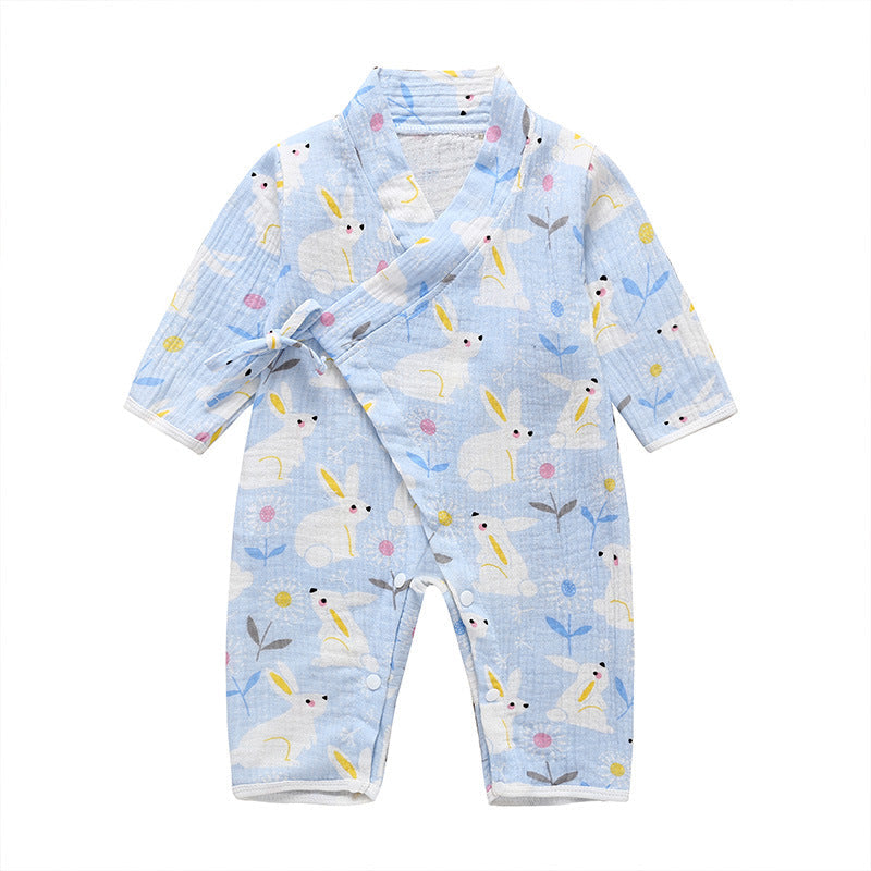 Baby Long Sleeve Bunny Print Bodysuit Wholesale Baby Onesies - PrettyKid