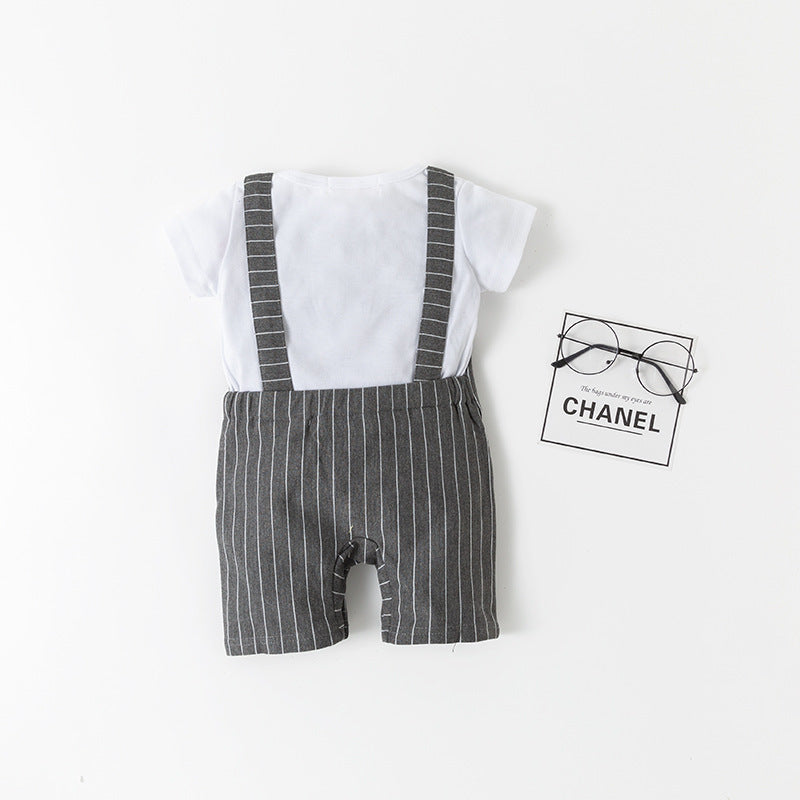 Baby Bodysuits Wholesale Cute Baby Striped Rompers & Hat Two Pieces Set - PrettyKid
