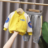 Bear Pattern Baseball Jersey And Sweatpants Toddler Boy Outfit Sets - PrettyKid