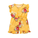 Baby Girl Floral Print Short Sleeve Bodysuit Baby Girl Jumpsuit - PrettyKid