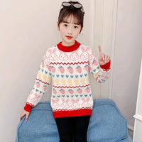 Bunny & Strawberry Print Knit Sweater Kids Wholesale Clothing - PrettyKid