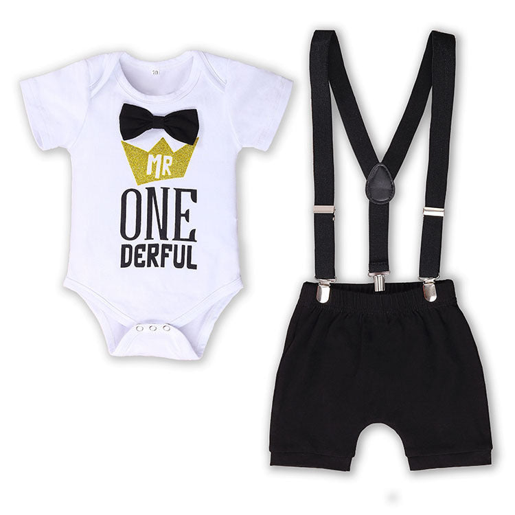6-24months Baby Two-Piece Set Rompers Round Neck Short-Sleeved Rompers - PrettyKid
