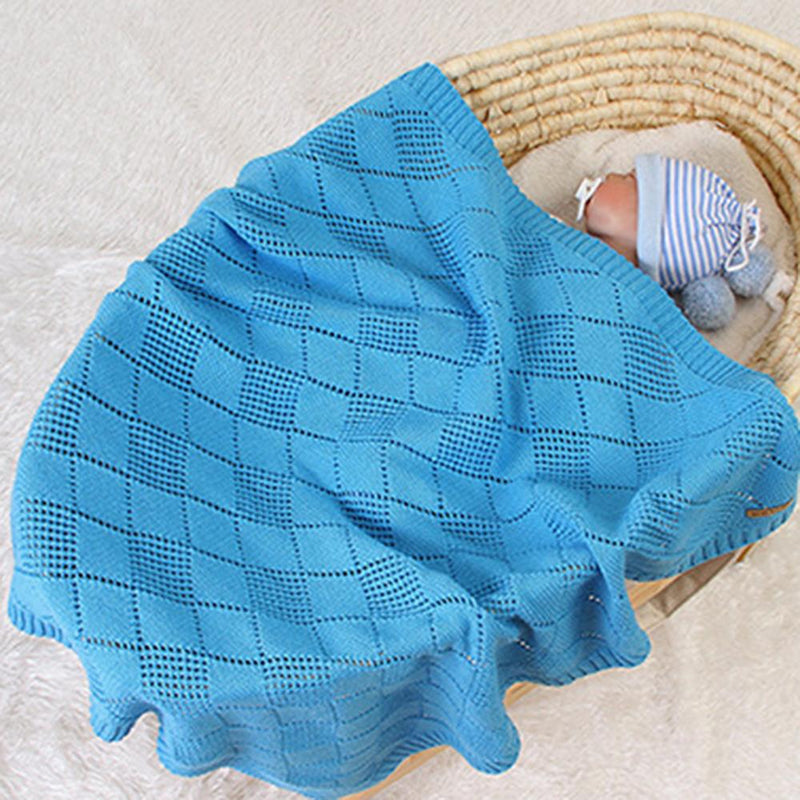 Baby Daily Knitted Solid Color Hollow Out Baby Blanket Wholesale - PrettyKid