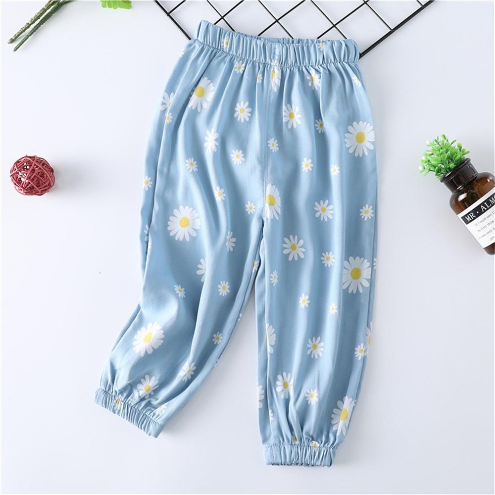 Girls Daisy Elastic Waist Pants - PrettyKid