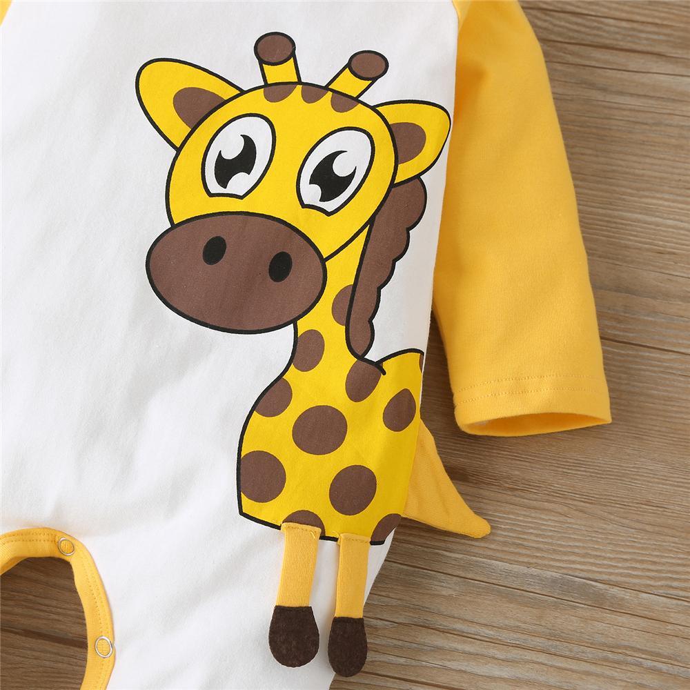 Baby Boys Dear Cartoon Long Sleeve Romper Cheap Bulk Baby Clothes - PrettyKid