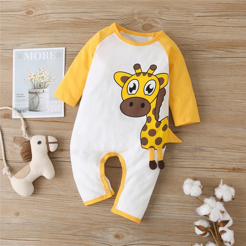 Baby Boys Dear Cartoon Long Sleeve Romper Cheap Bulk Baby Clothes - PrettyKid