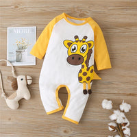 Baby Boys Dear Cartoon Long Sleeve Romper Cheap Bulk Baby Clothes - PrettyKid