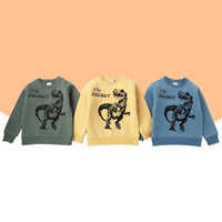 Boys Dinosaur Letter Printed Dinosaur Long Sleeve Tops Wholesale - PrettyKid