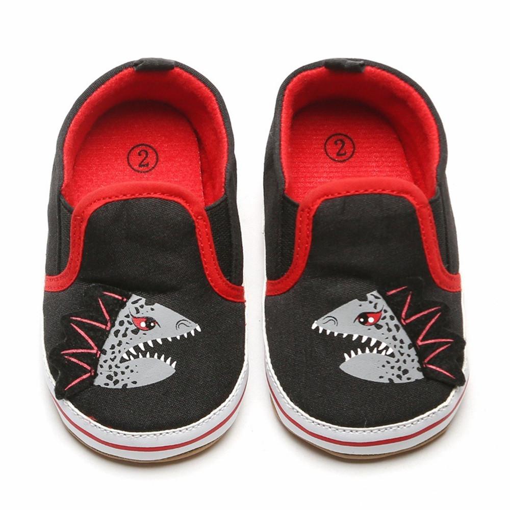 Baby Boys Dinosaur Print Slip On Sneakers - PrettyKid