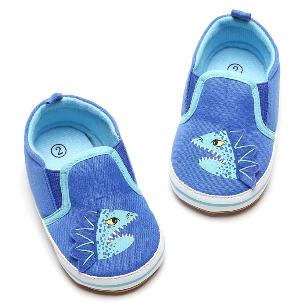 Baby Boys Dinosaur Print Slip On Sneakers - PrettyKid