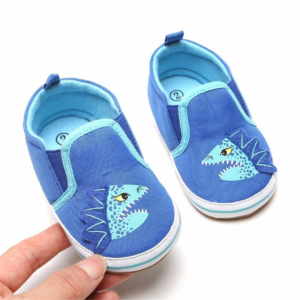 Baby Boys Dinosaur Print Slip On Sneakers - PrettyKid