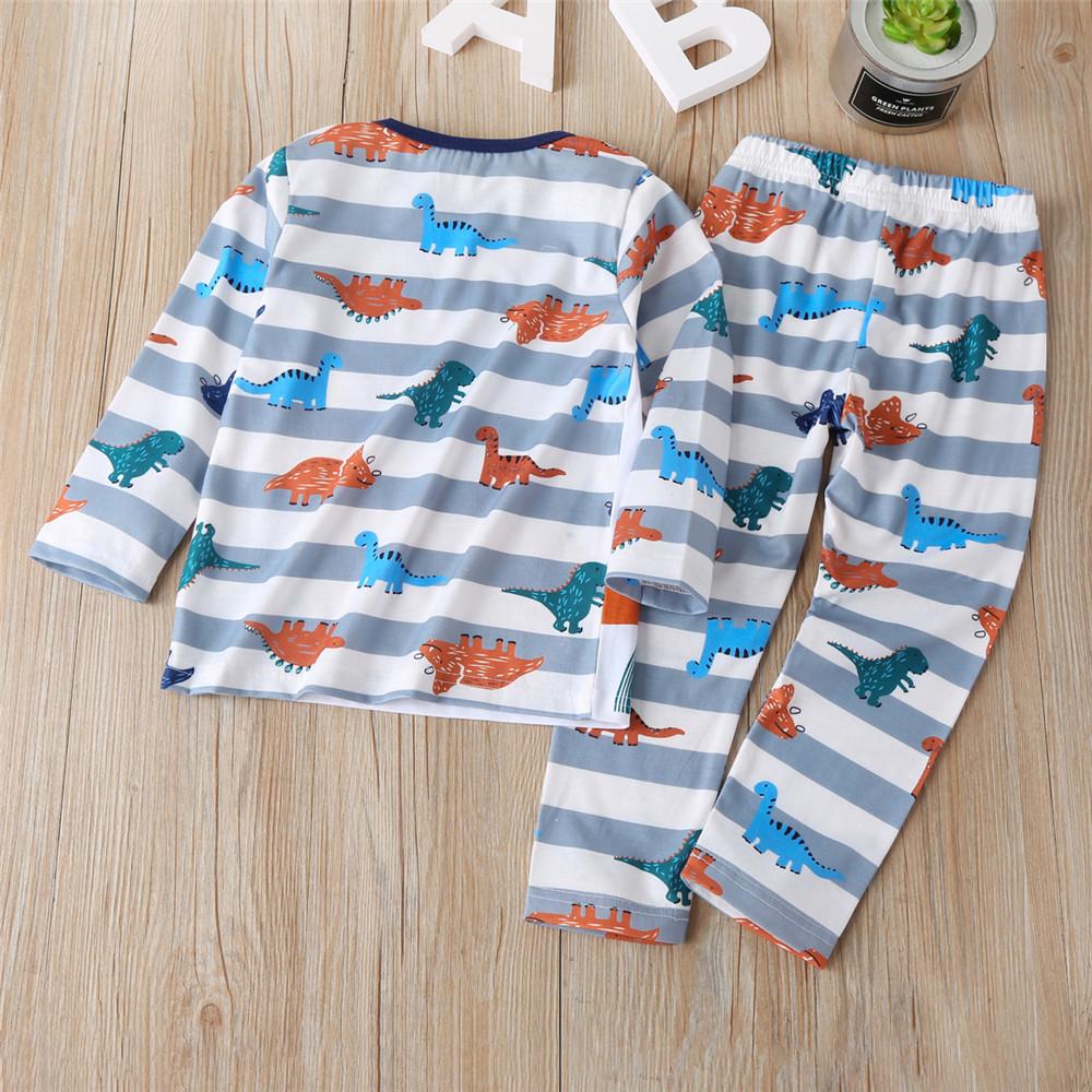 Boys Dinosaur Printed Home Wear Long Sleeve Top & Pants - PrettyKid