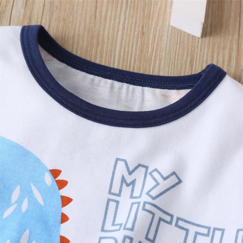 Boys Dinosaur Printed Home Wear Long Sleeve Top & Pants - PrettyKid