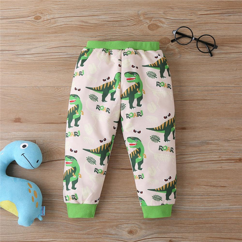 Boys Dinosaur Printed Hooded Top & Pants Wholesale Boys Suits - PrettyKid