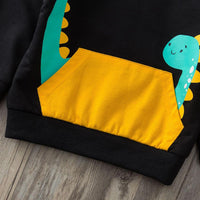 Baby Boys Dinosaur Printed Hooded Top & Trousers Wholesale Clothing Baby - PrettyKid