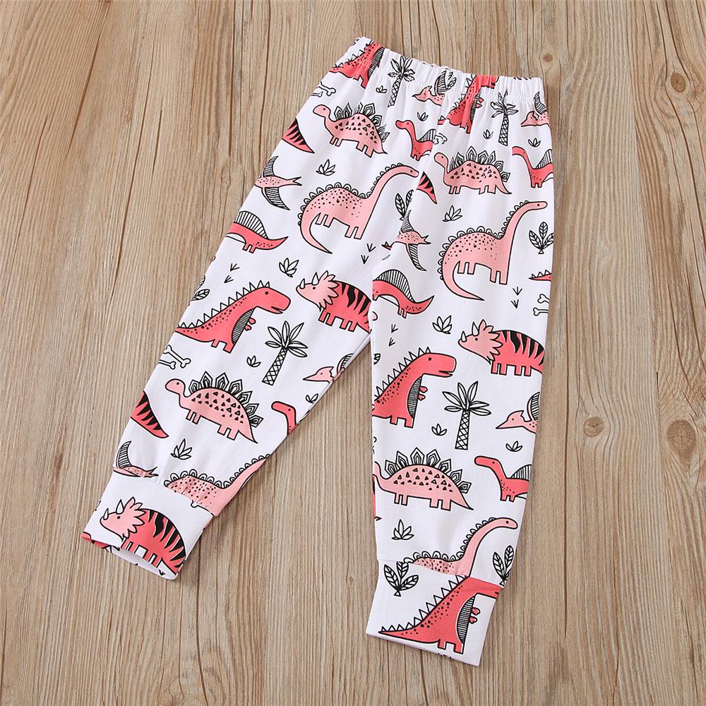 Girls Dinosaur Printed Long Sleeve T-shirt & Pants Girls Clothing Wholesale - PrettyKid