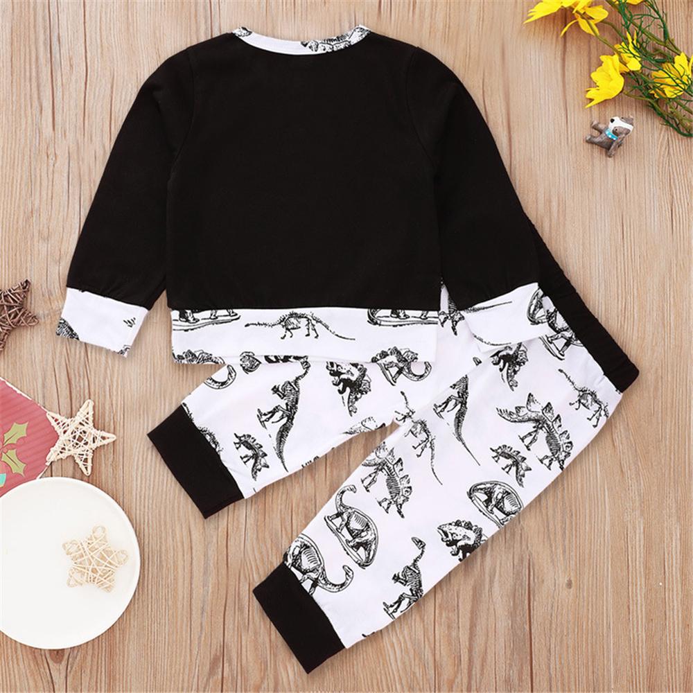 Baby Boys DinosaurPrinted Long Sleeve Top & Pants Wholesale Baby Cloths - PrettyKid