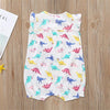 Baby Girls Dinosaur Printed Sleeveless Romper Baby clothing Cheap Wholesale - PrettyKid