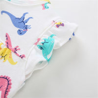 Baby Girls Dinosaur Printed Sleeveless Romper Baby clothing Cheap Wholesale - PrettyKid