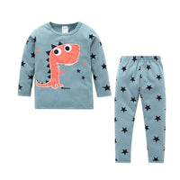 Children's Autumn and Winter Suit Dinosaur Print Long Sleeve Top & Pants Toddler Boys Clothes - PrettyKid