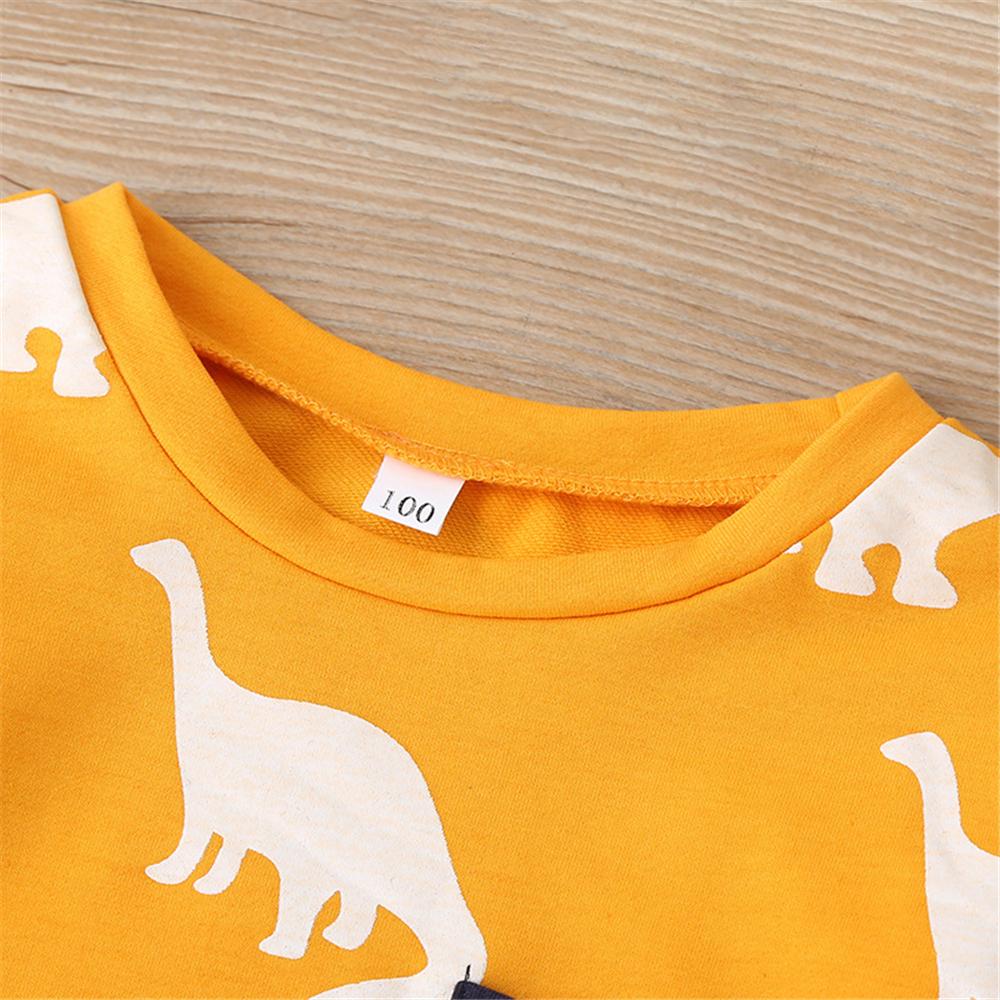 Baby Boys Dinosaur Printed Top & Pants Wholesale Baby Clothes In Bulk - PrettyKid