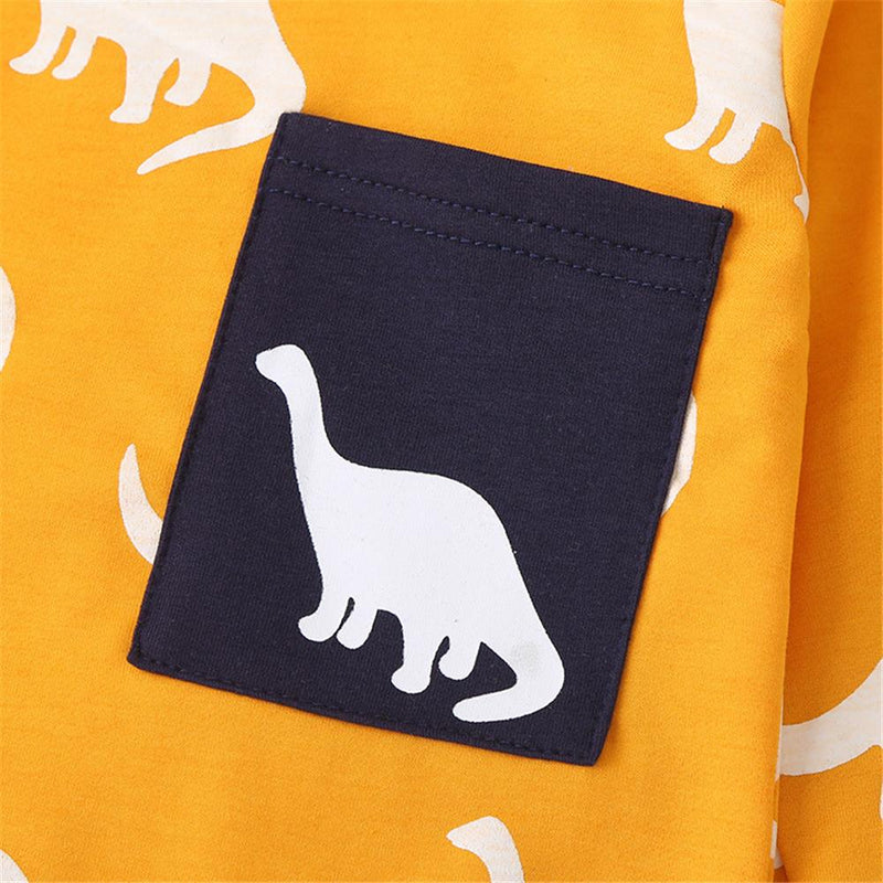 Baby Boys Dinosaur Printed Top & Pants Wholesale Baby Clothes In Bulk - PrettyKid