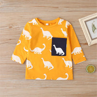 Baby Boys Dinosaur Printed Top & Pants Wholesale Baby Clothes In Bulk - PrettyKid