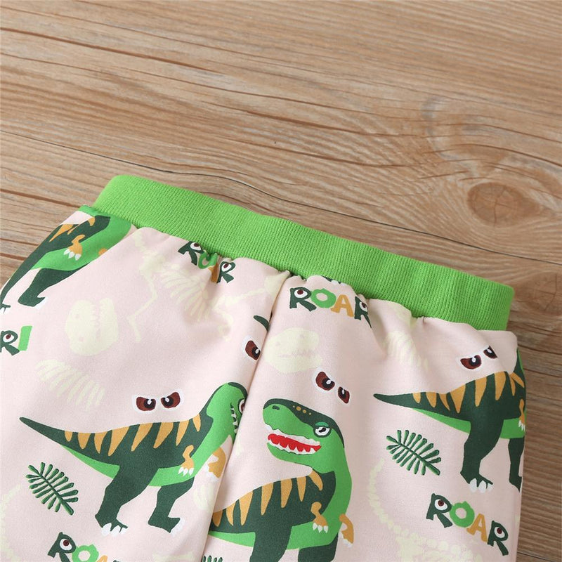 Boys Dinosaur Roar Long-Sleeve Hooded Top & Pants Boys School Uniform - PrettyKid