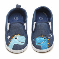 Baby Girls Dinosaur Slip On Canvas Sneakers - PrettyKid