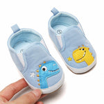 Baby Girls Dinosaur Slip On Canvas Sneakers - PrettyKid