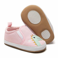 Baby Girls Dinosaur Slip On Canvas Sneakers - PrettyKid