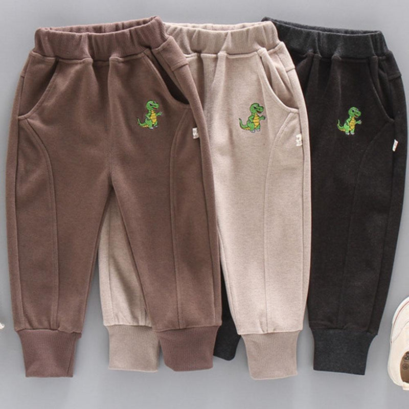 Boys Dinosaur Solid Pocket Pants - PrettyKid