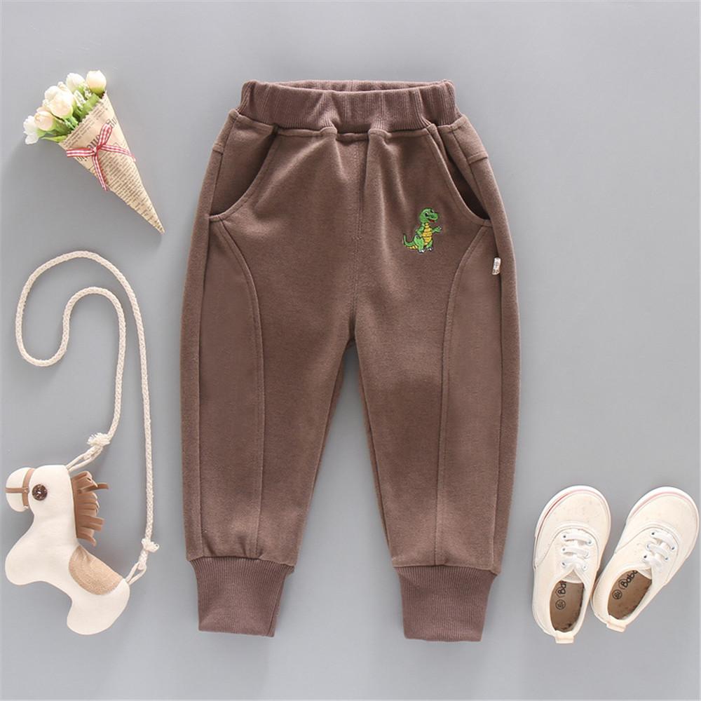 Boys Dinosaur Solid Pocket Pants - PrettyKid