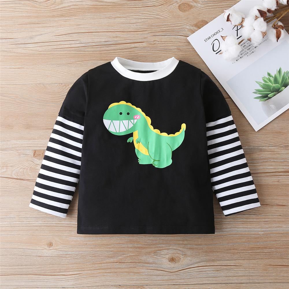 Boys Dinosaur Striped Long Sleeve Top & Pants Boys Wholesale - PrettyKid