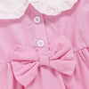 Baby Girls Doll Collar Bow Decor Long Sleeve Dress Baby Wholesale Clothes - PrettyKid