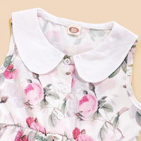 Baby Girls Doll Collar Floral Printed Sleeveless Dress Spanish Baby clothing Wholesale - PrettyKid