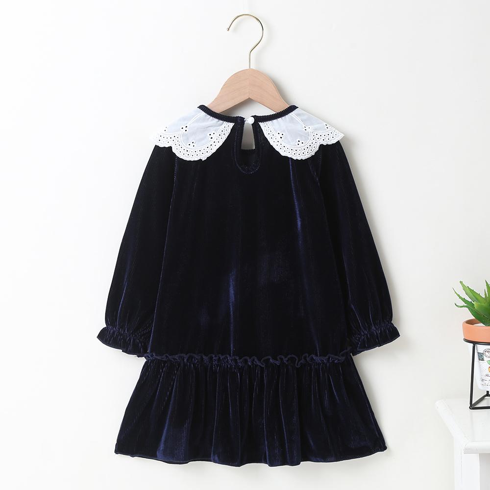 Girls Doll Collar Long Sleeve Soft Princess Dress Kids Wear Wholesale - PrettyKid