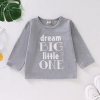 Baby Dream Big Little One Long Sleeve Crew Neck Top Baby Wholesale Suppliers - PrettyKid