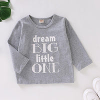 Baby Dream Big Little One Long Sleeve Crew Neck Top Baby Wholesale Suppliers - PrettyKid