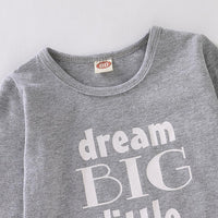 Baby Dream Big Little One Long Sleeve Crew Neck Top Baby Wholesale Suppliers - PrettyKid