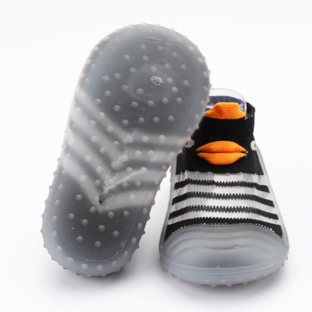 Baby Duck Cartton Stripe Knitted Shoes - PrettyKid