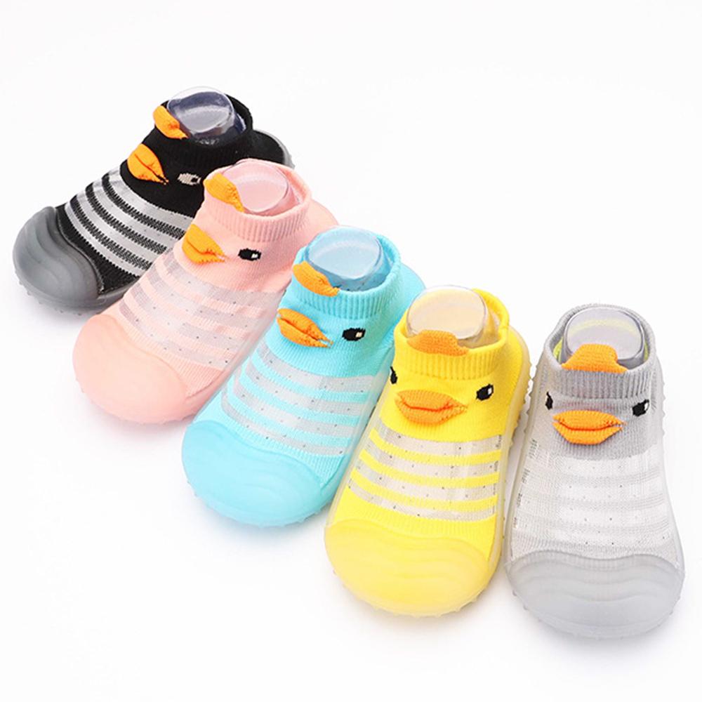 Baby Duck Cartton Stripe Knitted Shoes - PrettyKid